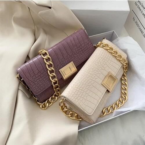 Abay Fashion Vintage Bags For Women 2021 Crocodile pattern Shoulder Purse Luxury Handbags Women Bags Designer Female Bags Purse