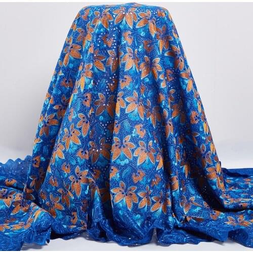 Lace Fabric Austria Cotton Swiss Voile Lace African Embroidery Laces 2021 Cotton Fabric 5 Yards Dresses For Woman Wedding A 2501