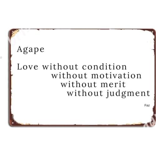 Agape Love Metal Signs Wall pub Kitchen Plaques personalized Tin sign Posters