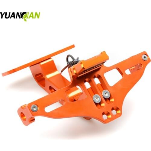 Motorcycle Adjustable Angle Aluminum License Number Plate Frame Holder Bracket For 125 200 390 2013 2014 2015 2016