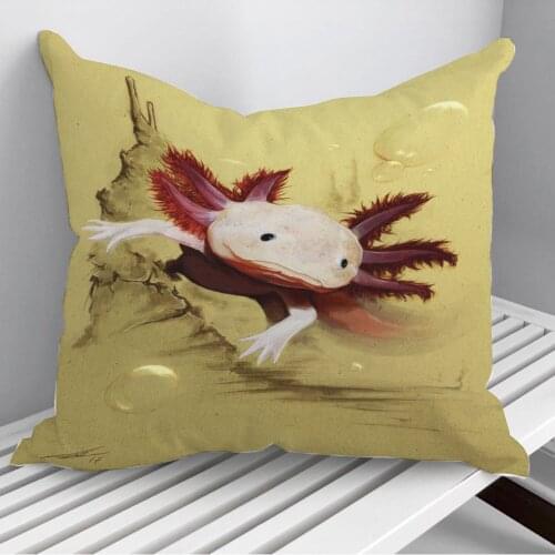 Axolotl Throw Pillows Cushion Cover On Sofa Home Decor 45*45cm 40*40cm Gift Pillowcase Cojines Dropshipping