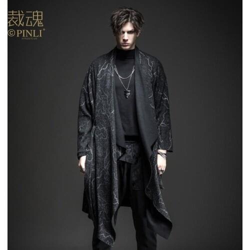 Free Shipping New mens Male personality fashion casual soul winter mens mid-length woolen coat jacket tide BC194102430