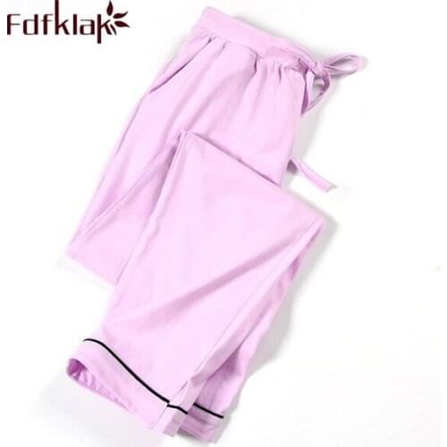 Pant Pyjama Bottoms 2020 Spring Autumn Womens Trousers Lounge Cotton Home Pajama Pants Black/Navy Ladies Pajama Bottoms Q298