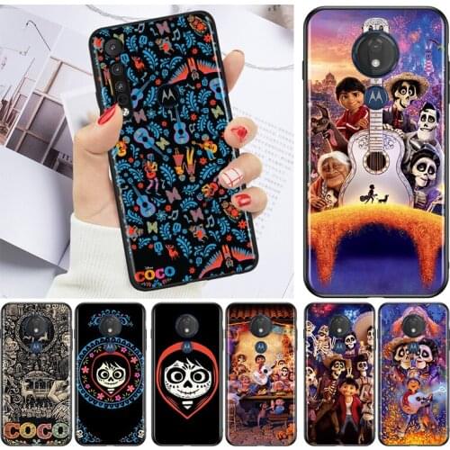 Disney Movie COCO for Motorola G9 G8 G E7 E6 One Play Marco Hyper Fusion Stylus Power Edge Plus Black Phone Case