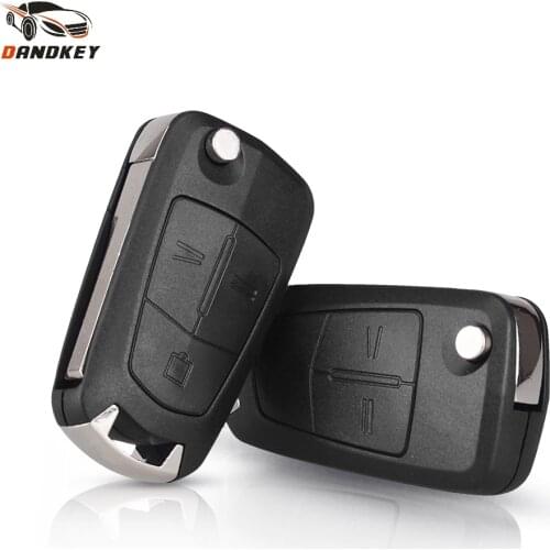 Dandkey 2/3 Buttons Uncut HU43 Blade Original Flip Remote Key Shell Fob Case For Vauxhall Opel Vectra Zafira Astra Omega Corsa