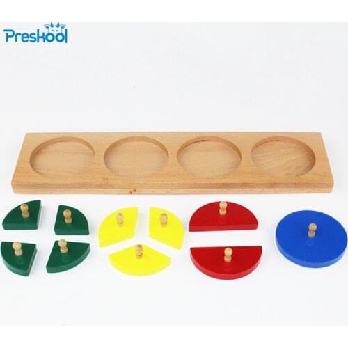 Montessori Kids Toy Baby Wood Cut-Out Fraction Circles 1-4 Learning Educational Preschool Training Brinquedos Juguets