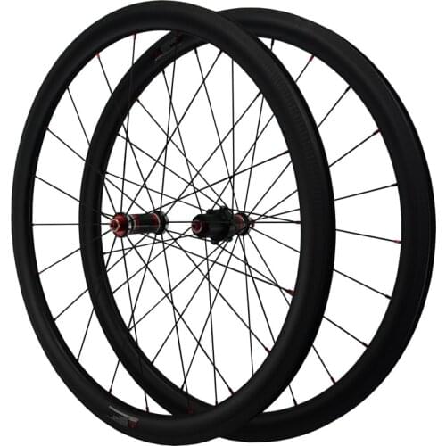 Road Bike Carbon Fiber Without Logo 700C Bicycle Wheels C/V Brake Straight Pull Wheel Set 40/50/55mm Clincher Tubeless Version