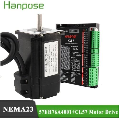 Hybrid Step-servo motor NEMA23 Stepper Motor 4.0A 2.2N.m 57EH76 + CL57 Closed Loop Servo Driver CNC Controller Kit