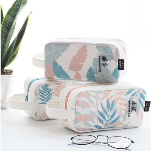 1pcs student large capacity canvas pencil case stationery bag wholesale music write summer solstice not to big pencil case