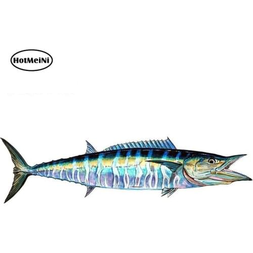 HotMeiNi 13cm x 3.5cm High Quality Vinyl Wahoo Fish Sticker Car Home Truck SUV Boat Decal Animal Car Stickers Graphics