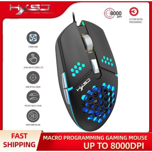 New fan mouse macro programming colorful luminous 6D gaming mouse 8000dpi adjustable can be turned off fan suitable for gamers