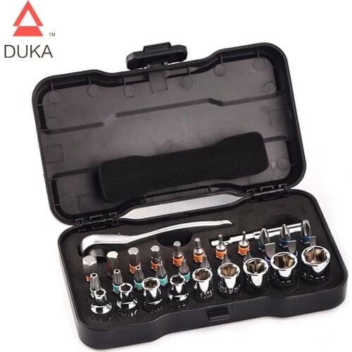 DUKA RS2 33 in 1 Ratchet Wrench with Screwdriver Bit Set S2 Magnetic Bits Tools Set DIY Outdoor Cycling Household Repair Tools