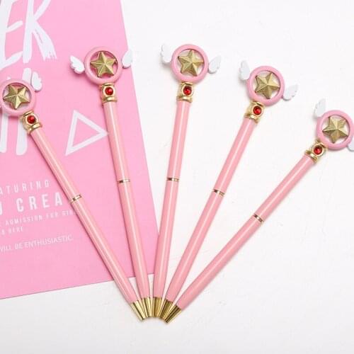 Card Captor Ballpoint Pen Kawaii Stationery Star Pens Kids Novelty Anime Student Writing Gel Learning Office Supplies Stationery