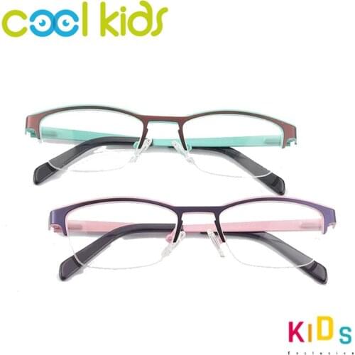 COOL KIDS Eyebrow Child Optical Frame Acetate Half Rimless Rimmed Glasses Frames Boy Girl Frame Myopic Glasses Frames Clear Lens