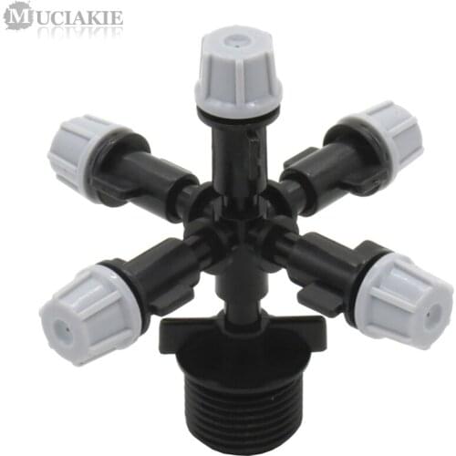 MUCIAKIE 1PC Good Quality 1/2'' Male Thread to 5-Headed Misting Nozzle Garden Lawn Greenhouse Irrigation Misting Sprinkler DIY