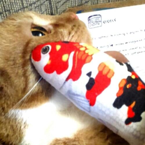 Koi Stuffed Fish Koi Pillow Goldfish Cushion Cats Soft Plush Doll Toy