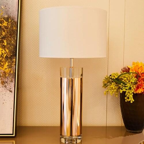 Table Lamp Crystal Champagne Gold Crystal Table Lamps For Bedroom For Living Room High Grade Gold Plating Gilding Table Lamps