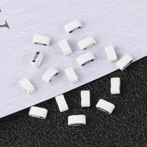 Wholesale White Rubber Hematite Double Hole Beads Rectangular Shape Loose Stone Beads for Jewelry Making DIY Bracelet necklace