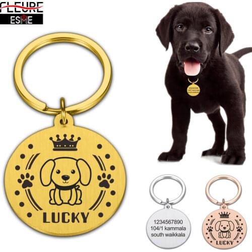 Customize Pet ID Tag Free Engraving Stainless Steel Original Keychain Cute Gift for Cat Dog Puppy Collar Love Jewelry Keyring