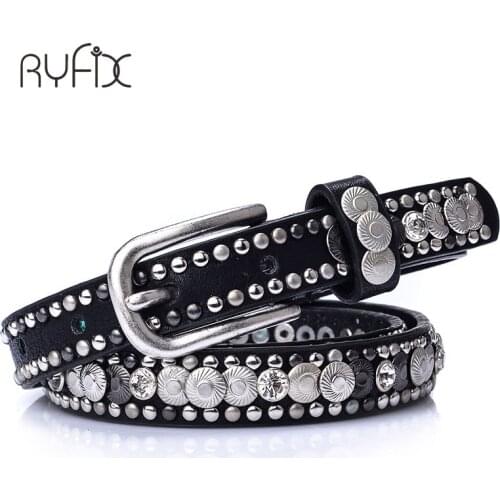 New arrival Vintage lady belt Full revets mosaic female models lap thin women belt for jeans dress belt GB16