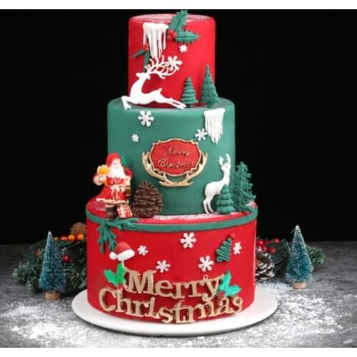 Christmas Series Silicone Molds Fondant Cakes Decor Tools Silicone Molds Sugarcrafts Chocolate Baking Tools Cakes Gumpaste Form