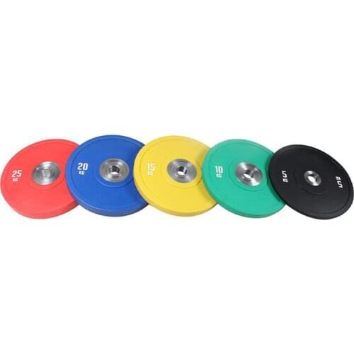 Weight Plates Multiple Colour Rubber-Coated Barbell Aerobic Fitness Equipment Weightlifting Barbell Piece Rubber Bumper Plate
