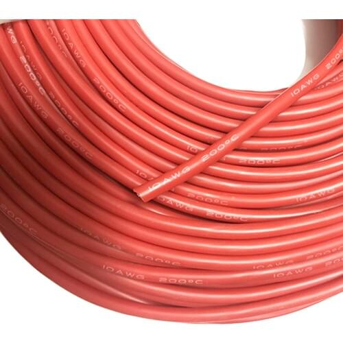 5Meters Red Black Silicon Wire 10AWG 5.3 Square Outdiameter 5.5mm Heatproof Soft Silicone Silica Gel Wire Cable