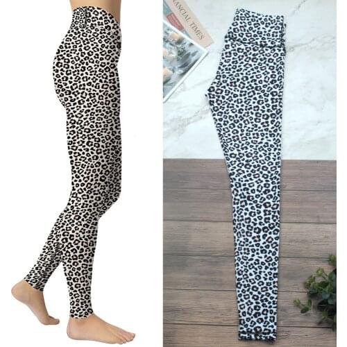 Gossina Sexy Leopard Leggings Women Sweat-Wicking Legging Pants Workout Gym Clothing Fitness Sportswear High-waist Activewear