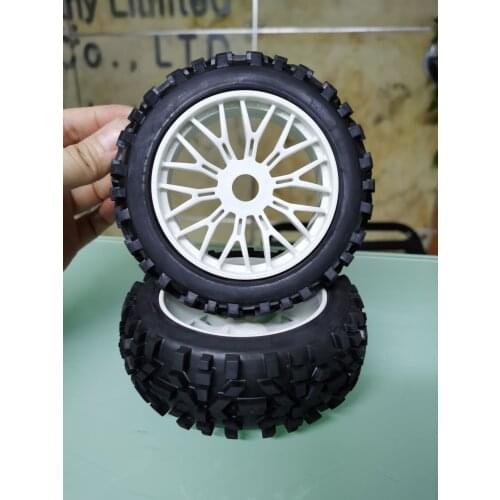 1/8 off road Buggy Racing short course silver wheel Wasteland Tire set for Hobao 8SC 4pcs