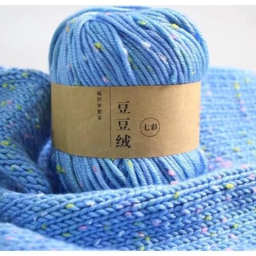 1Ball Childrens Wool Yarn Soft Color Dot Sweater Knitting Wool Material Coat Line Medium Coarse Hand Knitting Swing Accessory