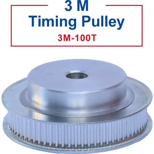 1 piece Timing Pulley 3M-100T Aluminum Material Belt Pulley Process Hole 10 mm Slot Width 11 mm For Width 10 mm 3M-Timing Belt