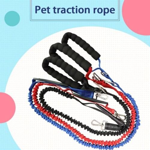 1Pcs Dog Leashes Highly Reflective Heavy Bungee Dog Leash Shock Absorbing With Comfortable Padded Handle Suitable For Training