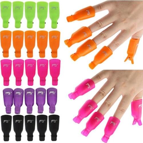 10PCS Plastic Nail Art Soak Off Cap Clip UV Gel Polish Remover Wrap Tool Nail Art Tips for Fingers Nail Polish Remover Nail Tool