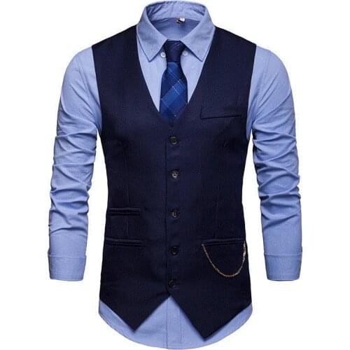 2019 New Arrival brand Formal Business Dress Vests Slim Fit Mens Suit Vest Male Waistcoat Casual Sleeveless high quality Jacket