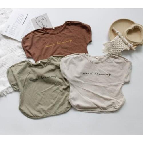 2020 New Girls Boys Summer T-Shirt Fashion Cotton Kids Top 2-7t PO711