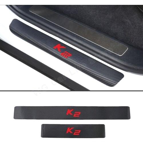 Car Stickers And Decals For KIA K1 K2 K4 K6 Carbon Fiber Auto Door Sill Cover Protector Sticker 4Pcs