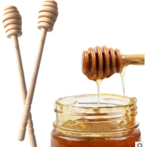 5Pcs/Lot 8cm Long Handle Wood Honey Stir Bar Practical Honey Mixing Stick Jar Spoon Supplies For Coffee Milk Tea Kitchen Tool