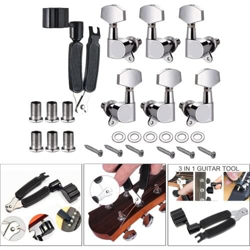 6Pcs Guitar Tuners Machine Heads 3 Left 3 Right for Electric Or Acoustic Guitar