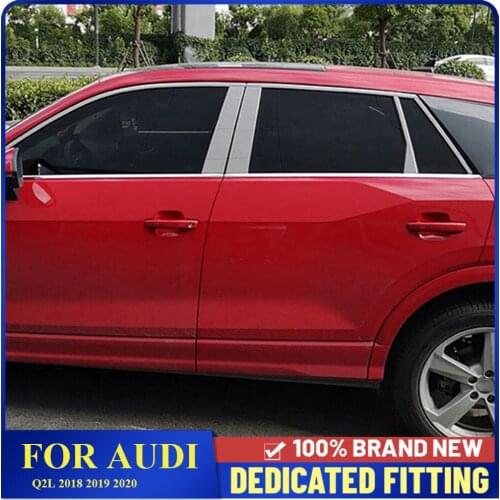 8Pcs/Set Car Styling Window Sill Door Center Pillar Cover Trim Strips For Audi Q2L 2018 2019 2020 Auto Accessories