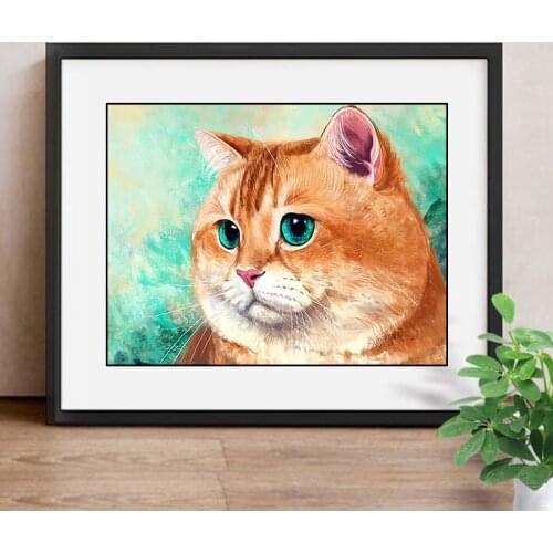 Diamond Embroidery Cat Rhinestones Diamond Painting Cross Stitch Home Decor Mosaic Picture Needlework Arts