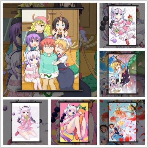 WTQ Anime Posters Miss Kobayashis Dragon Maid Tohru Kanna Kamui Canvas Painting Decor Wall Art Picture Room Decor Home Decor