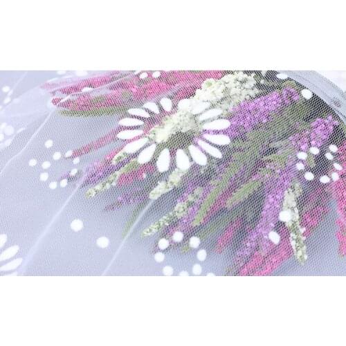 Free shipping Fresh flowers circle gauze lace cloth handmade clothing DIY background cloth fabric