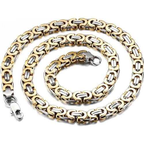 Free Shipping Vintage Extravagant Byzantium Style SilveGold Color Stainless Steel Necklace Choker Bridal Wedding Party