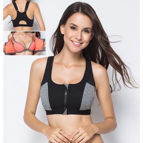 New Brassiere Sport Femme Top Sports Bra Female Fitness Bra Seamless Push Up Workout Bra Sexy Front Zipper Sports Wear For Women