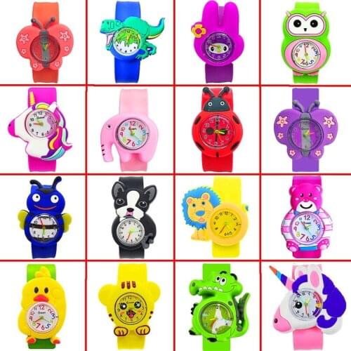 Kids Watches Baby Toys 16 Animal Styles Tiger/Lion/Dinosaur/Owl/Pony/Bunny/Bee/Dog Children Watch for Boys Girls Birthday Gift