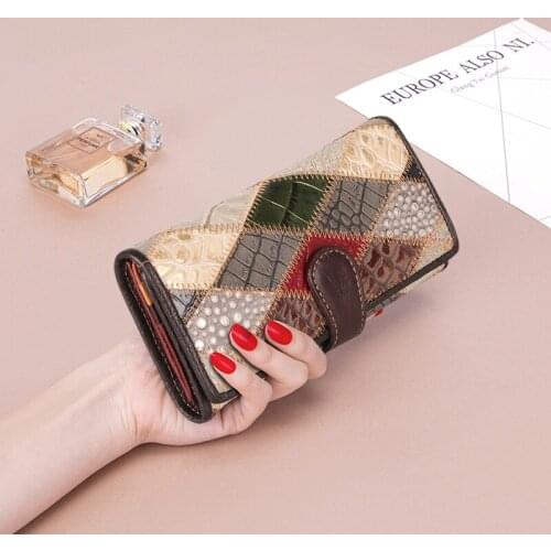 Cobbler Legend Cowhide Womens Wallet with Coin Purse Retro Luxurious Wallet Color Leather Pocketbook Card Holder High Quality