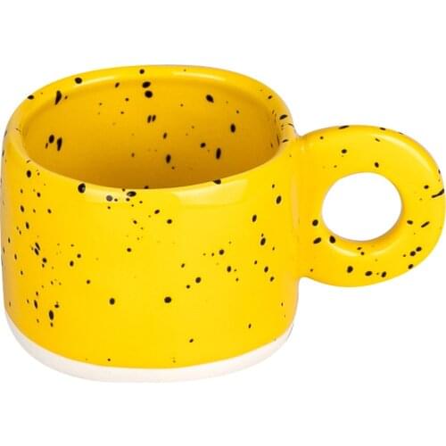 Creative Handle Ceramic Mug 300ml Candy Color Milk Coffee Cup Office Home Drinkware Microwave Oven Couple Handgrip Teacup