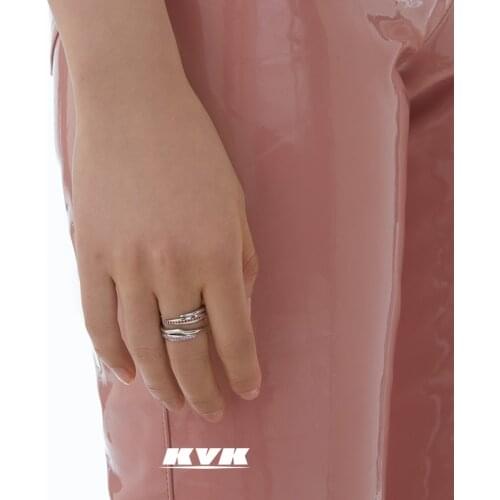 KVK Ring 925 Silver New Female Tide Luxury High Sense Peach Blossom Fine Ring Fashion Personality Female Red Jewelry Accessories