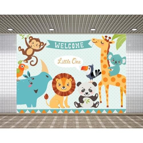 Lyavshi Woodland Animals Backdrop Baby Shower Photography Backdrops Happy Birthday Party photo Background studio Decorations