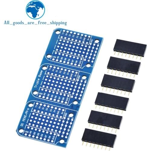 TZT Tripler Base V1.0.0 Module Board with Pins D1 Mini Active Components Integrated Circuits For WEMOS